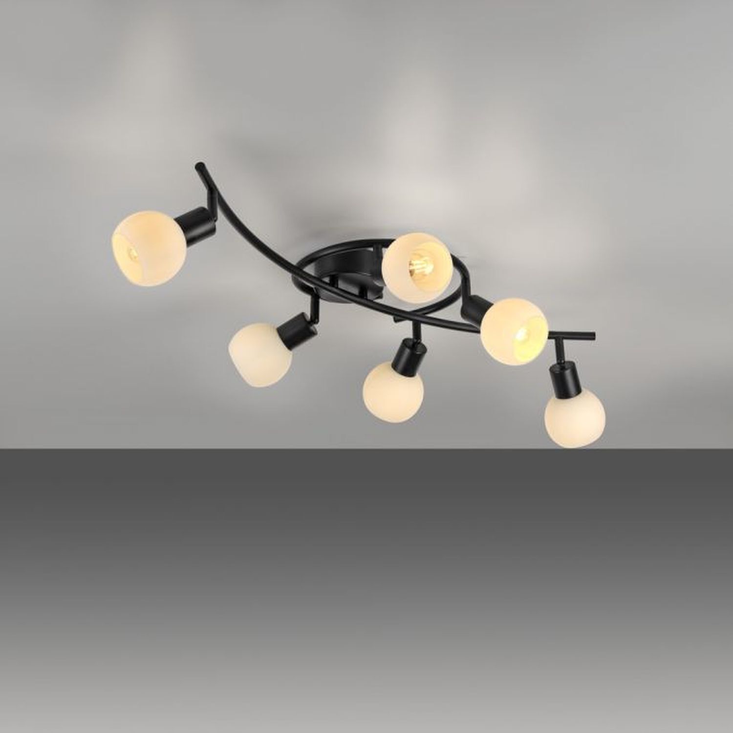 Spot de plafond verre métal 6 flammes incl E14 5 W flexible Leuchter, Lampe, Deckenleuchte