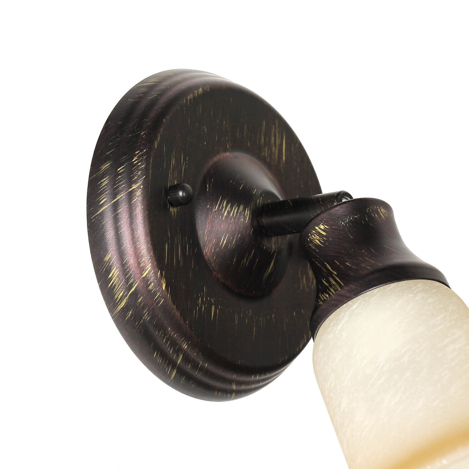 Rustikaler Wandspot Glasschirm E14 Bronze