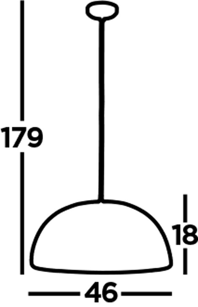 Lampe à suspendre métal E27 D : 45,5 cm en noir or