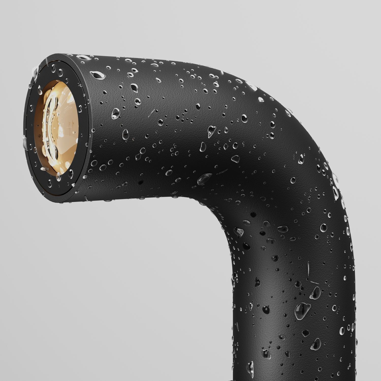 Duschkopf, Brausekopf, Rund, Schwarz, Metall