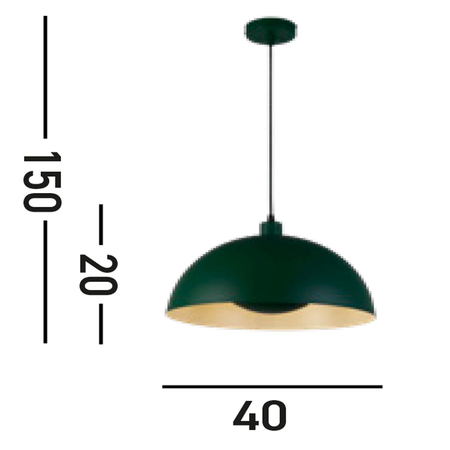 Metall Pendelleuchte in Grün E27 bis 60 W Ø40 cm Loft