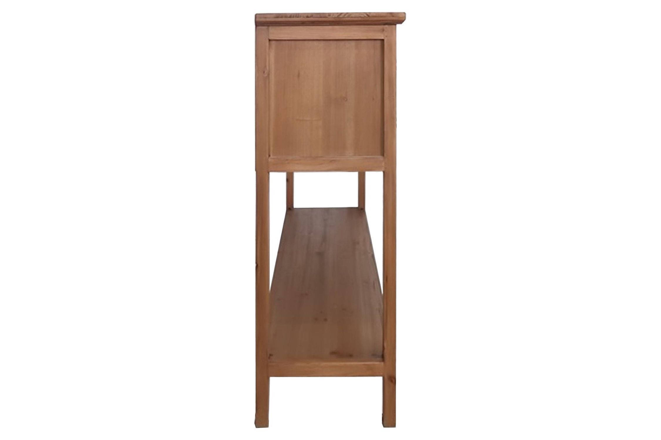 Table console avec tiroir en bois (pin) en brun 125cm