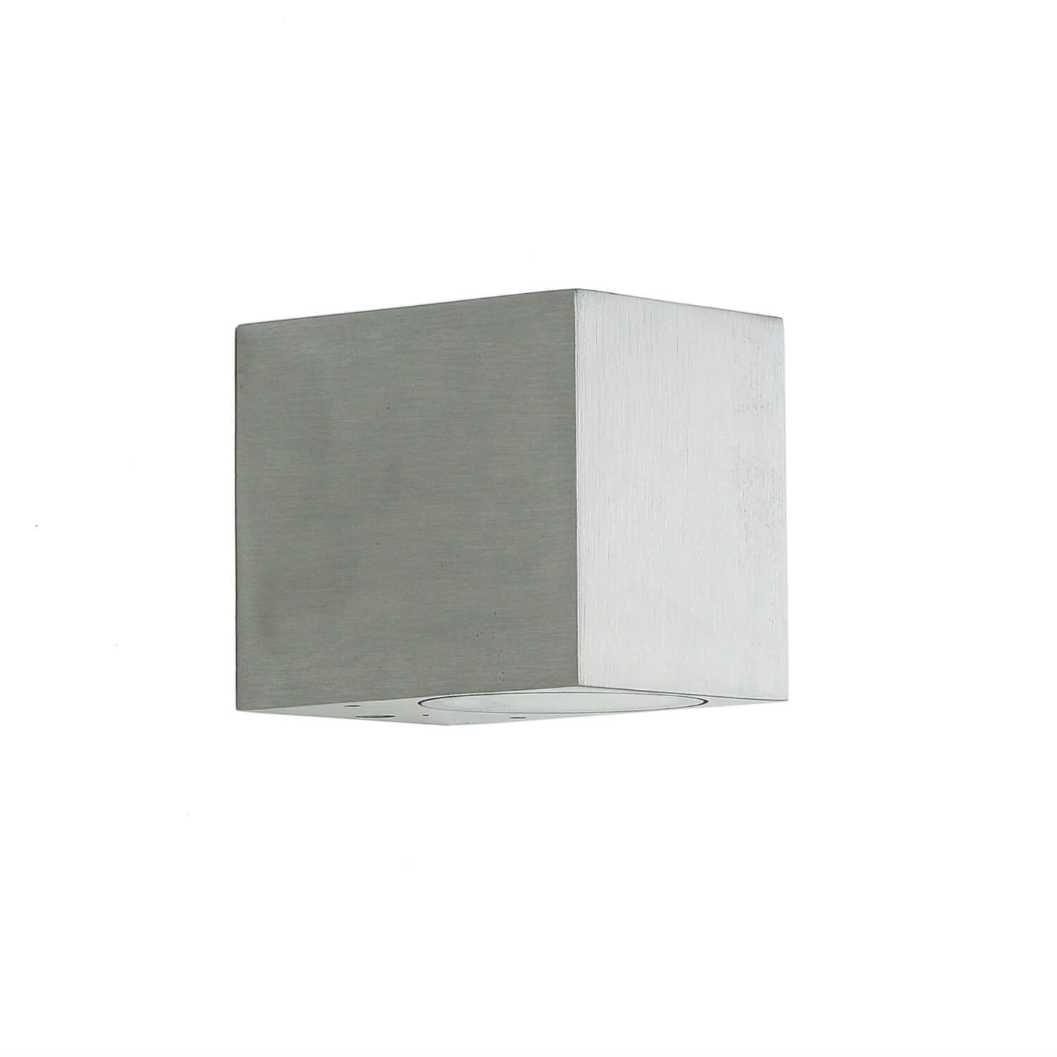 Easylight - Quadratische Außenlampe Wand AALBORG Down Strahler metal, Würfel, Silber, Block, Aluminium