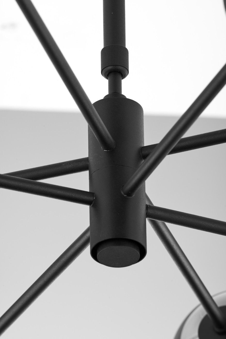 XXL Deckenleuchte Schwarz Metall Glas 100 cm G9 GU10 XXL Deckenleuchte Schwarz Metall Glas 100 cm G9 GU10