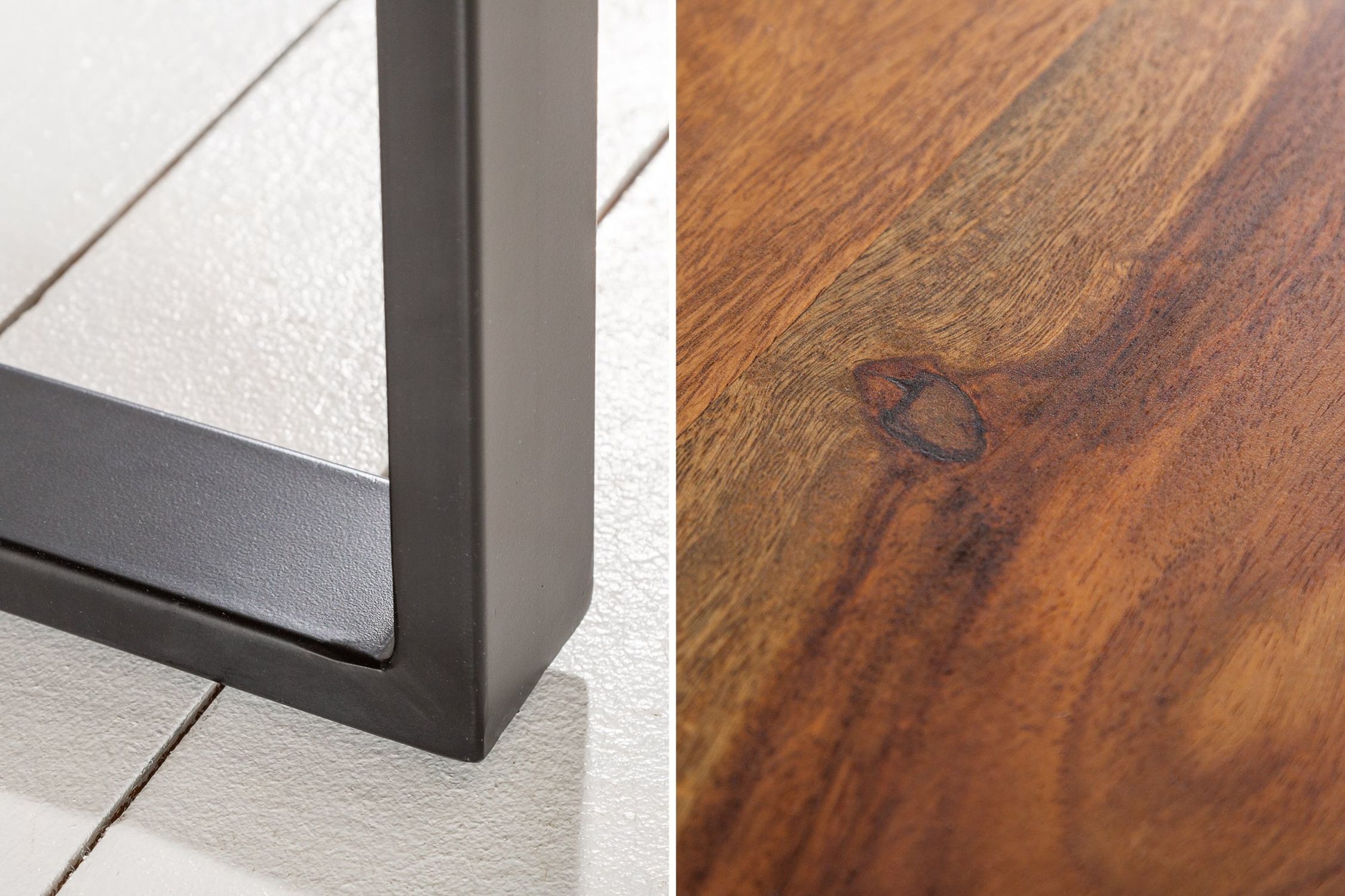 Couchtisch Sheesham Holz Metall 100 x 60 cm Holz, Innenarchitektur, Hartholz, Fußboden, Bodenbeläge