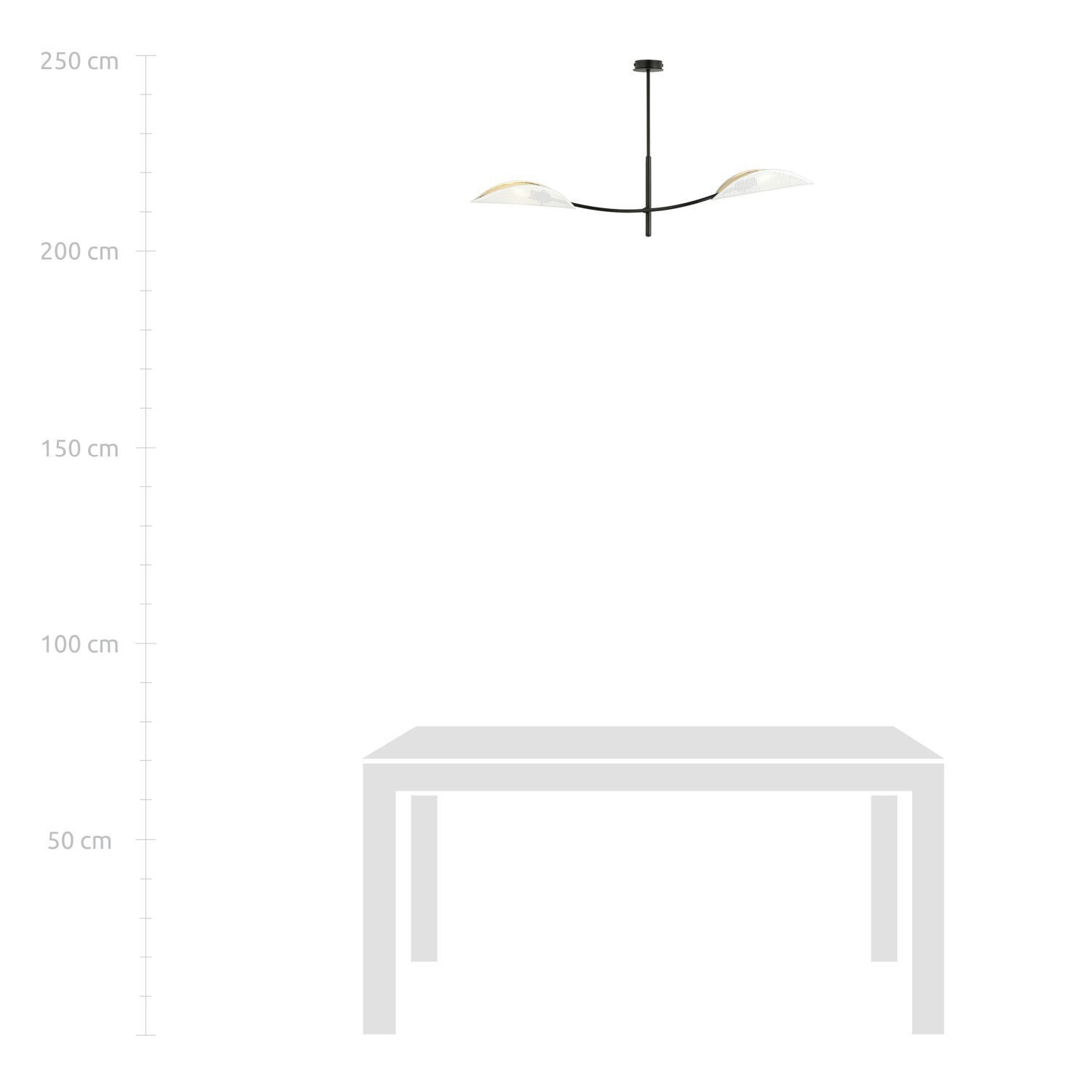 Deckenleuchte Weiß Gold Schwarz L: 103 cm drehbar 2x E14