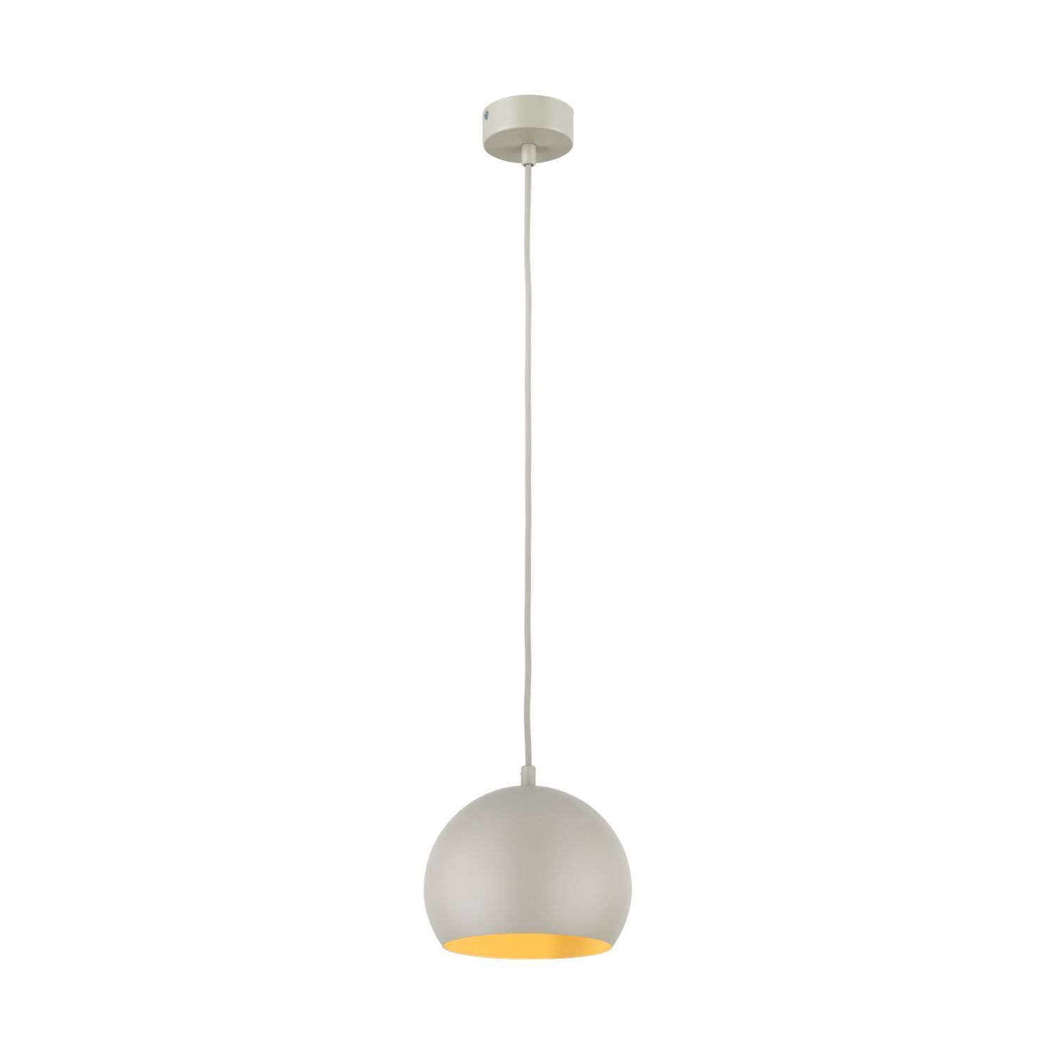 Lampe à suspendre ronde en métal Ø 17 cm étroite E27 Beige Rétro Design