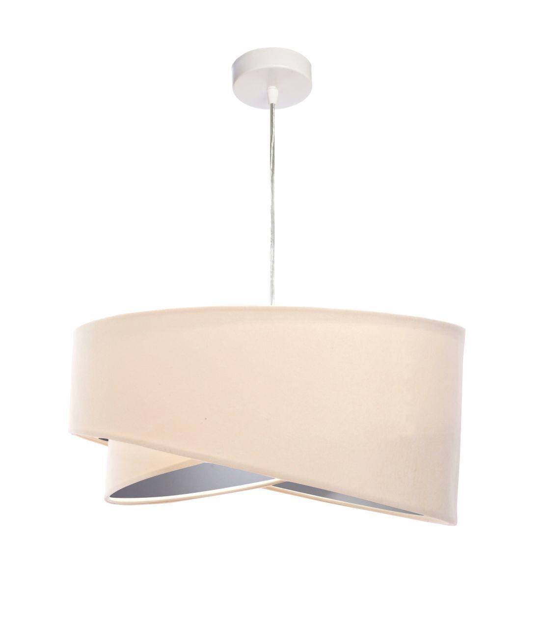 Lampe à suspendre Table de salle à manger Crème Argent rond Ø50cm