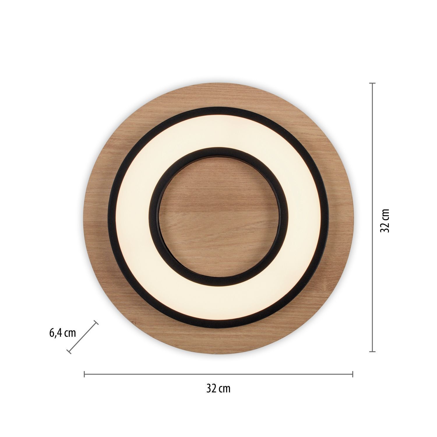LED Deckenlampe Holz Metall 3000 K wohnlich blendarm