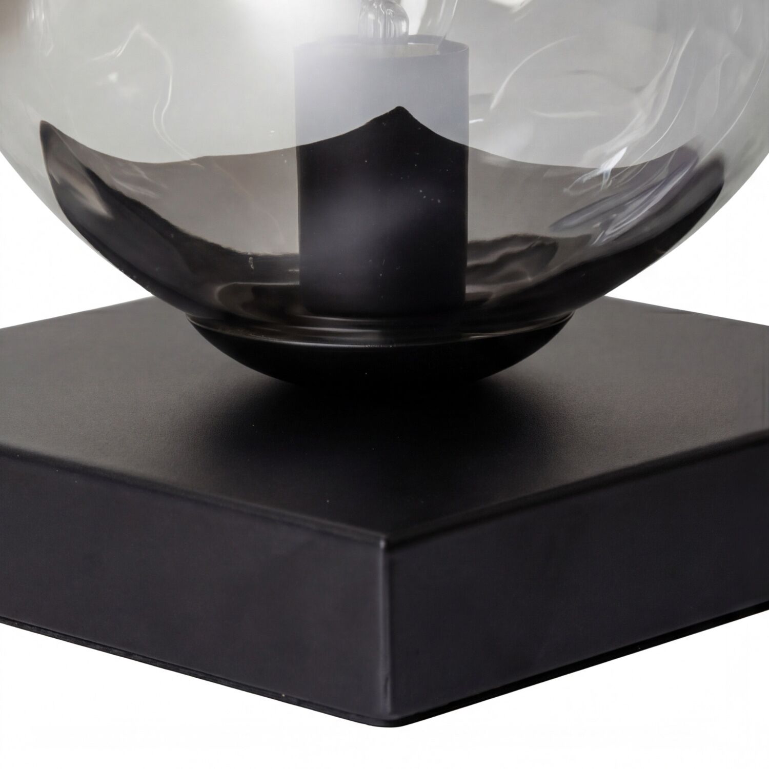 Lampe, Tischlampe, Glaskugel, Schwarzes Sockel, Standlampen