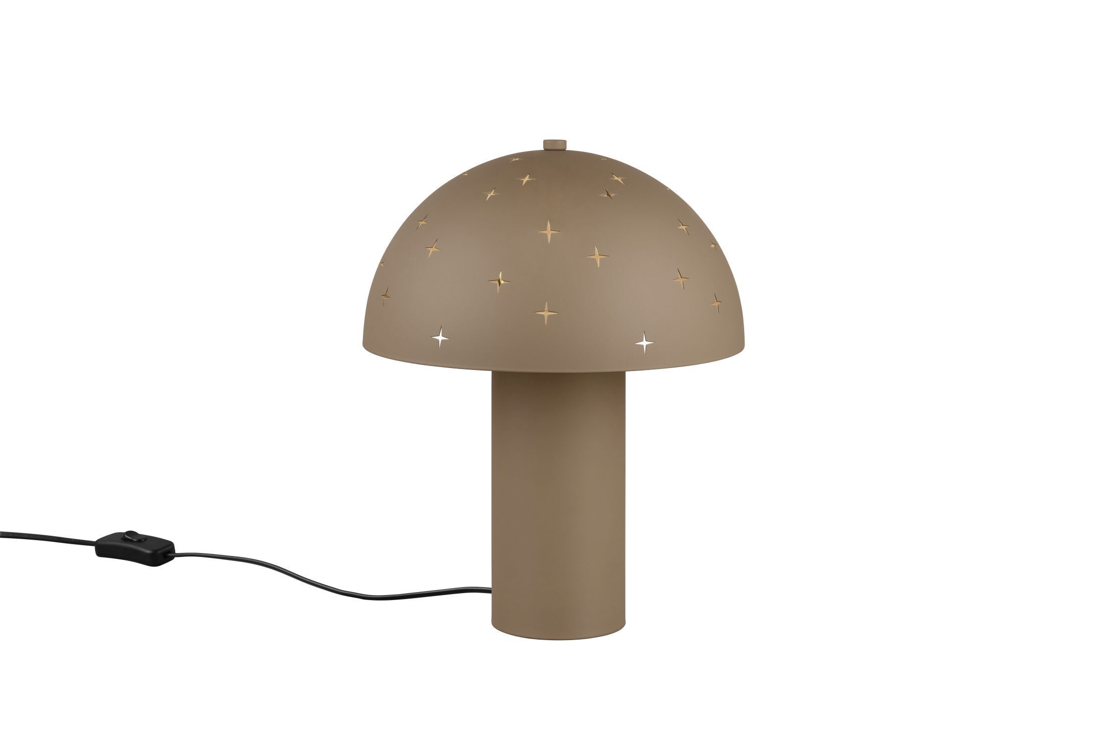 Stylische Tischlampe Taupe Metall E14 32,5 cm Sterne Lampe, Tischlampe