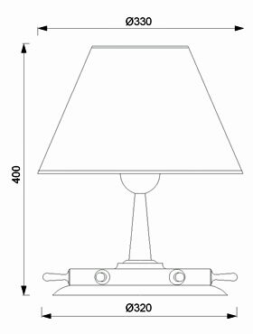 Petite lampe de table laiton Maritim H:40cm Antique