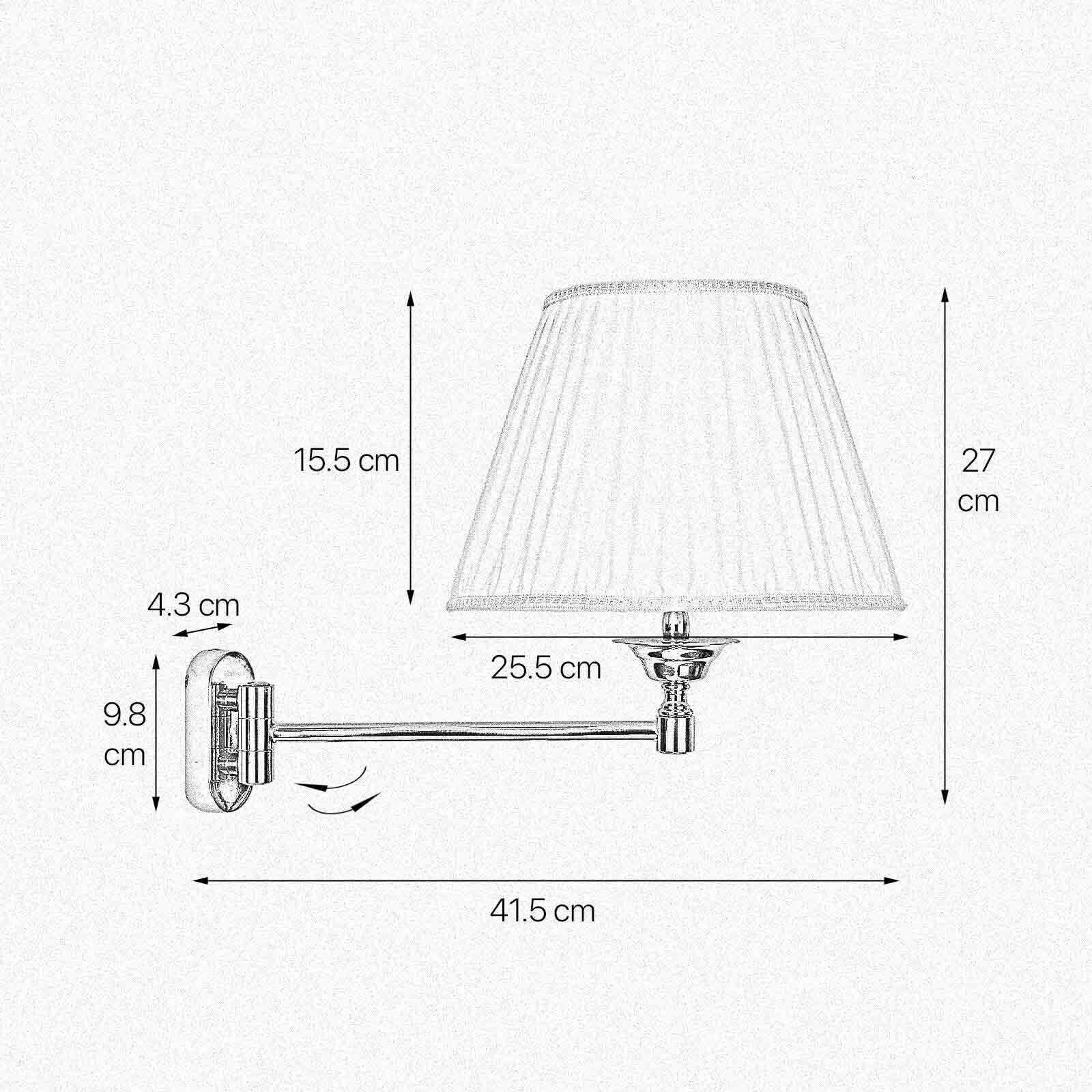 Wandleuchte schwenkbar E14 Messing Stoff Klassisch elegant Lampe, Diagramm, Handlung