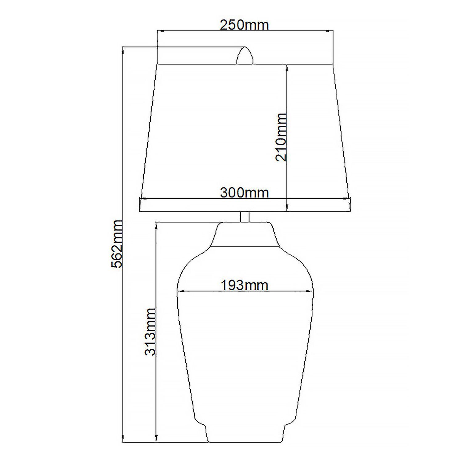 Lampe de table céramique tissu E27 56,2 cm de haut OLWEN