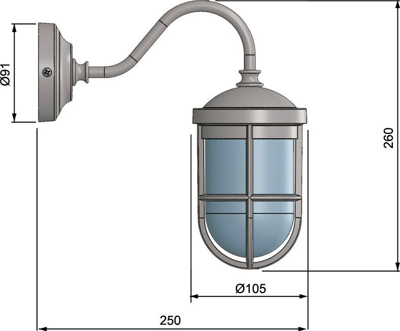 Applique murale classique FIRENZE Chrome Maritim IP43