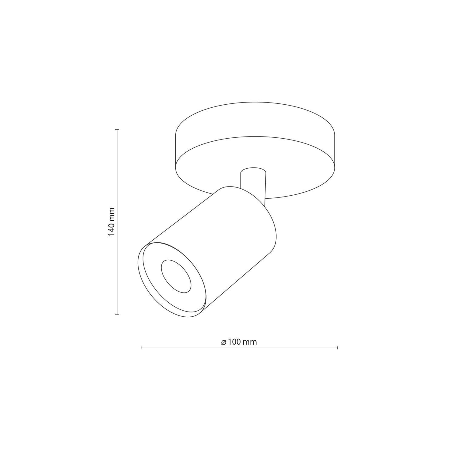 Spot Lampe Holz Metall Ø 10 cm schwenkbar Weiß Natur