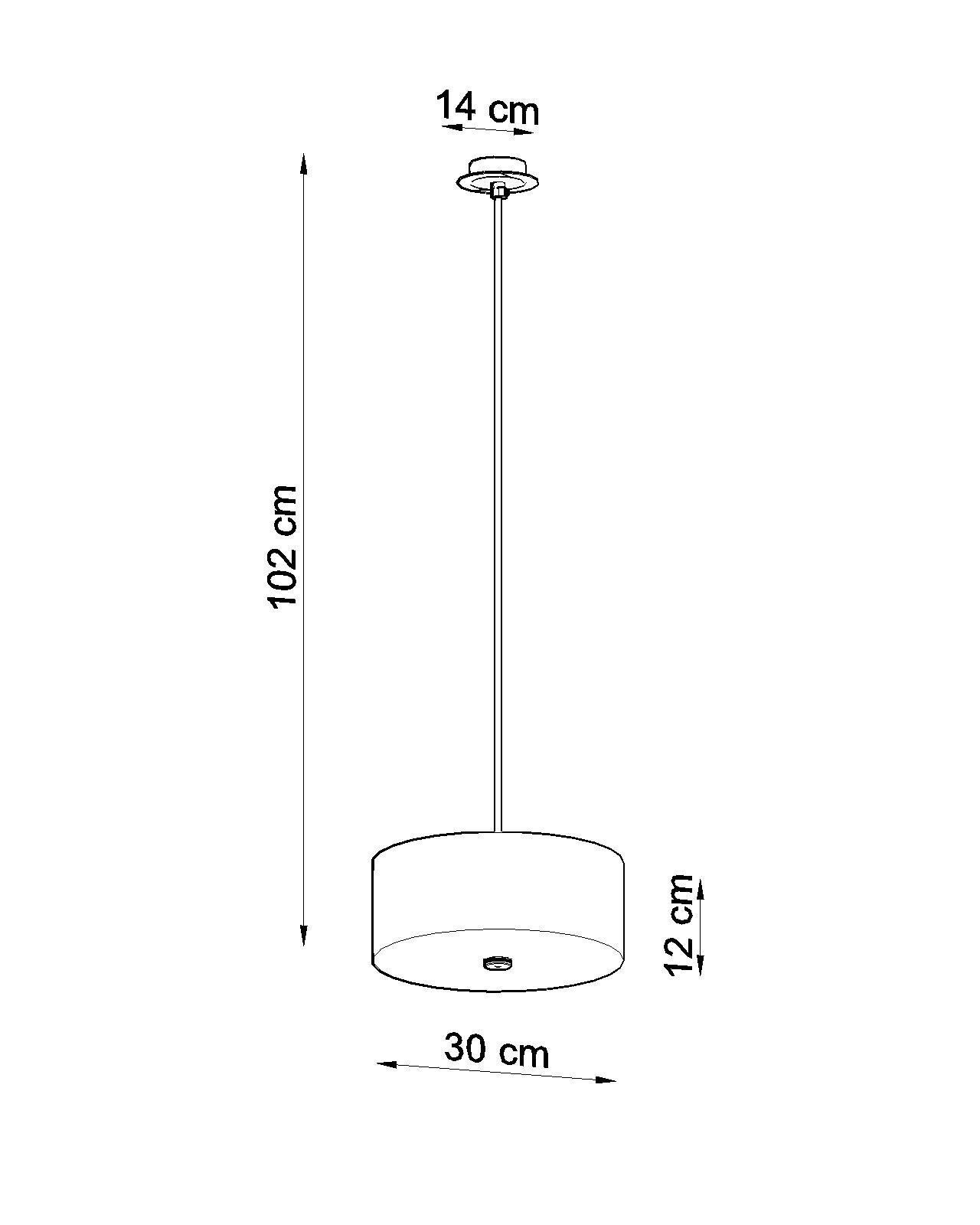 Suspension Blanc Tissu Verre Ø 30 cm rond 3x E27