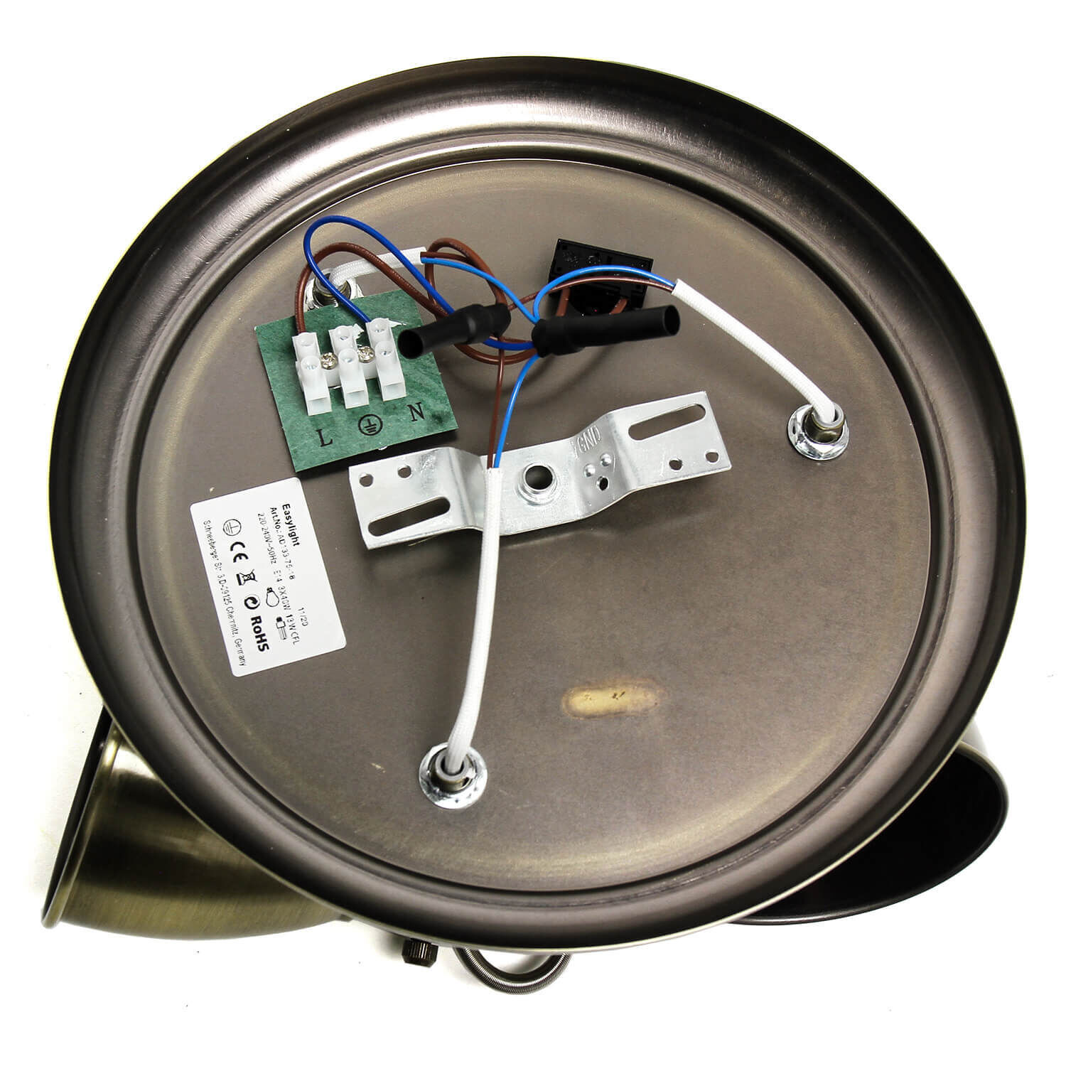 Deckenstrahler Metall 3-flammig in Messing rund Deckenstrahler Metall 3-flammig in Messing rund