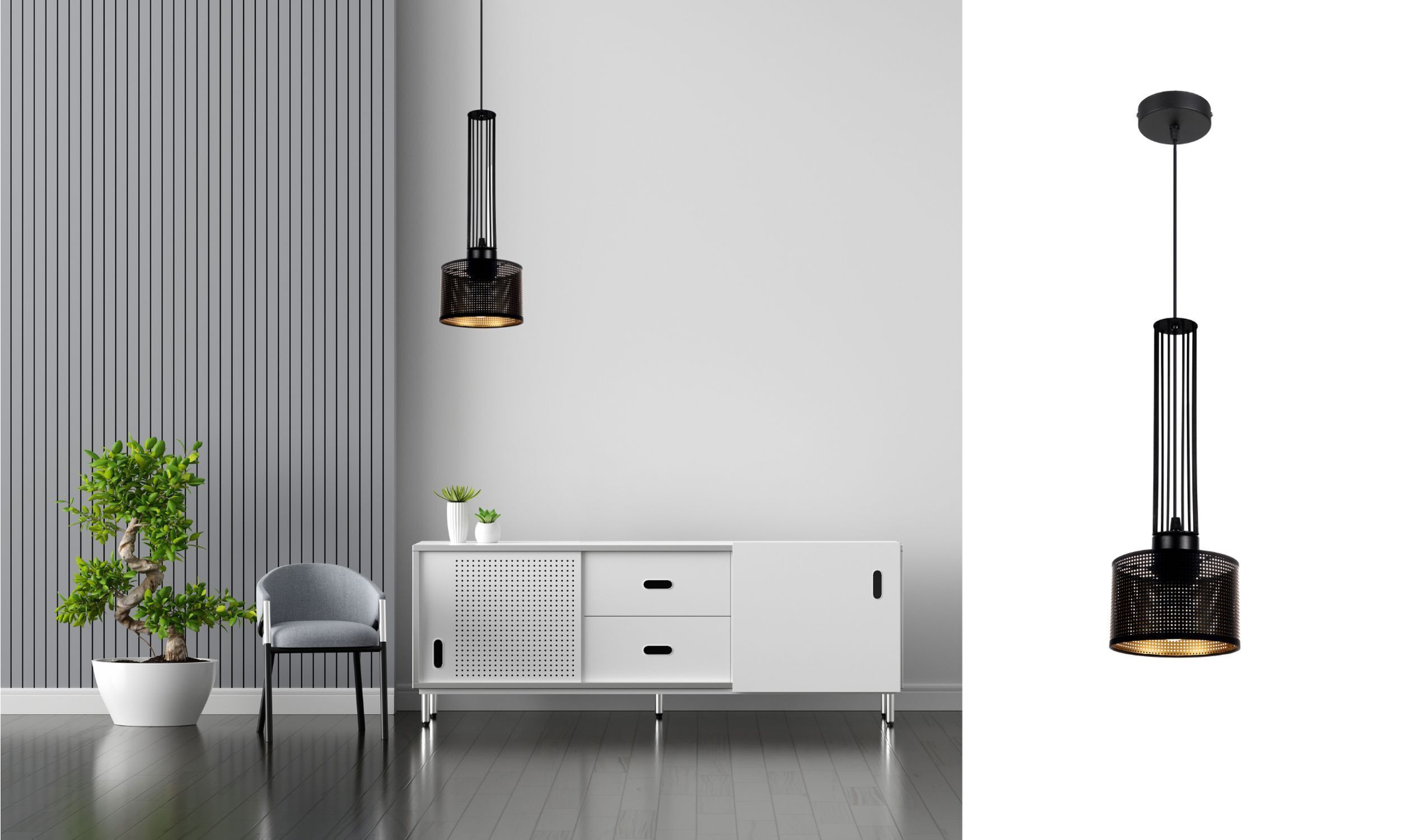 Innenarchitektur, Anrichte, Lampe, Beleuchtung, Pflanze
