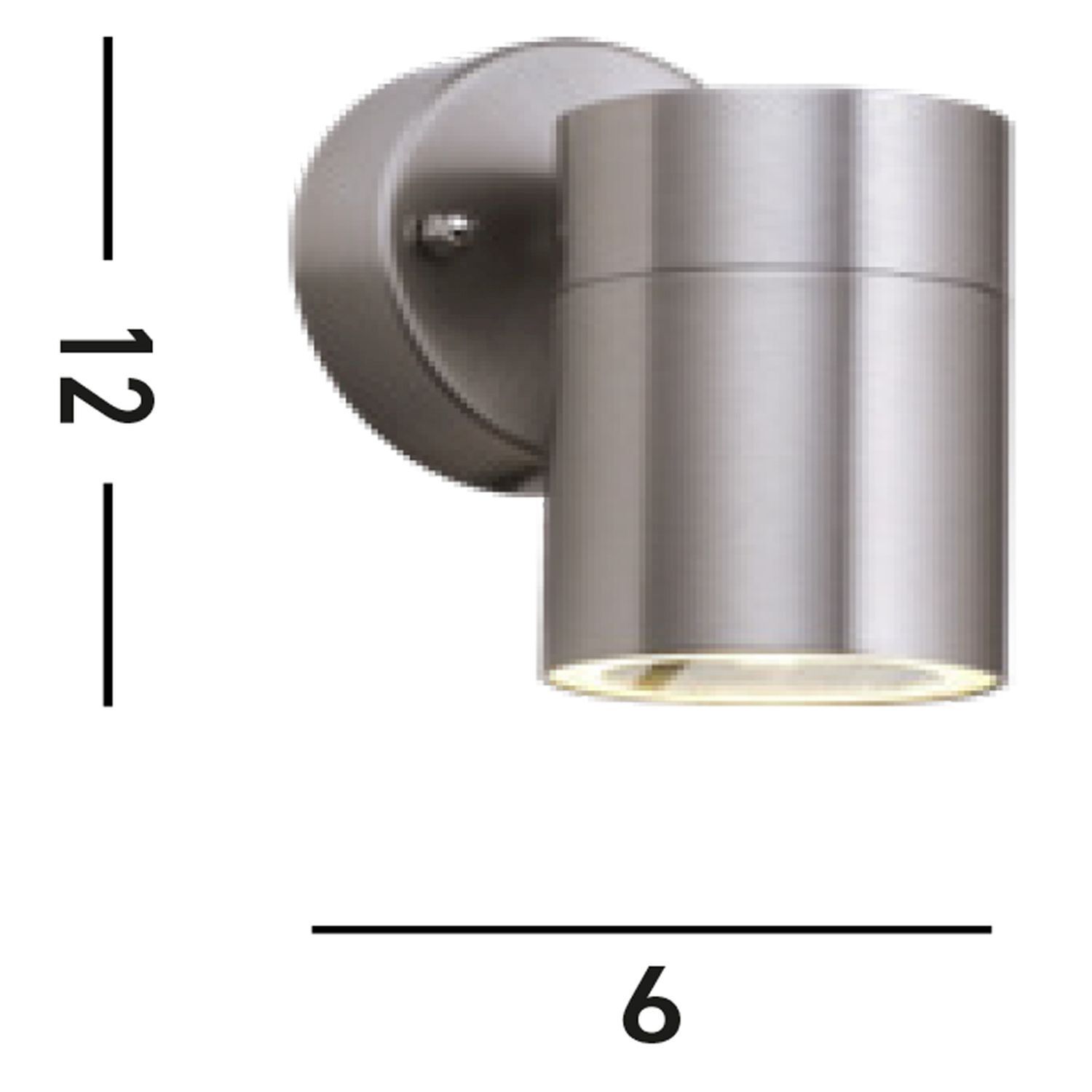 Applique murale extérieure Downlight acier IP44 GU10 H:12 cm