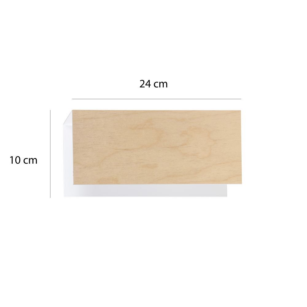 Applique bois métal petit L:24cm carré E27