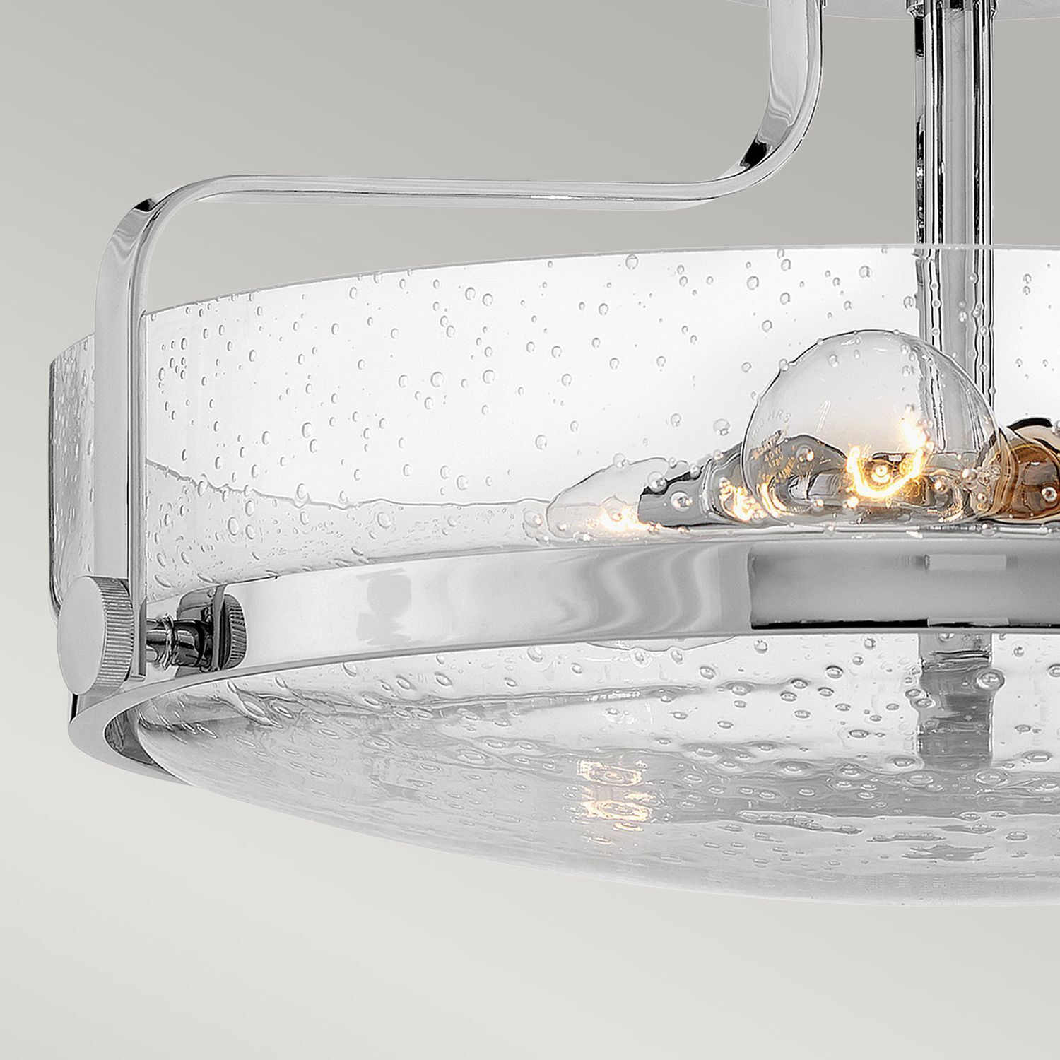 Deckenleuchte Metall Glas E27 rund Ø 45,6 cm 3x E27 Beleuchtung, Licht