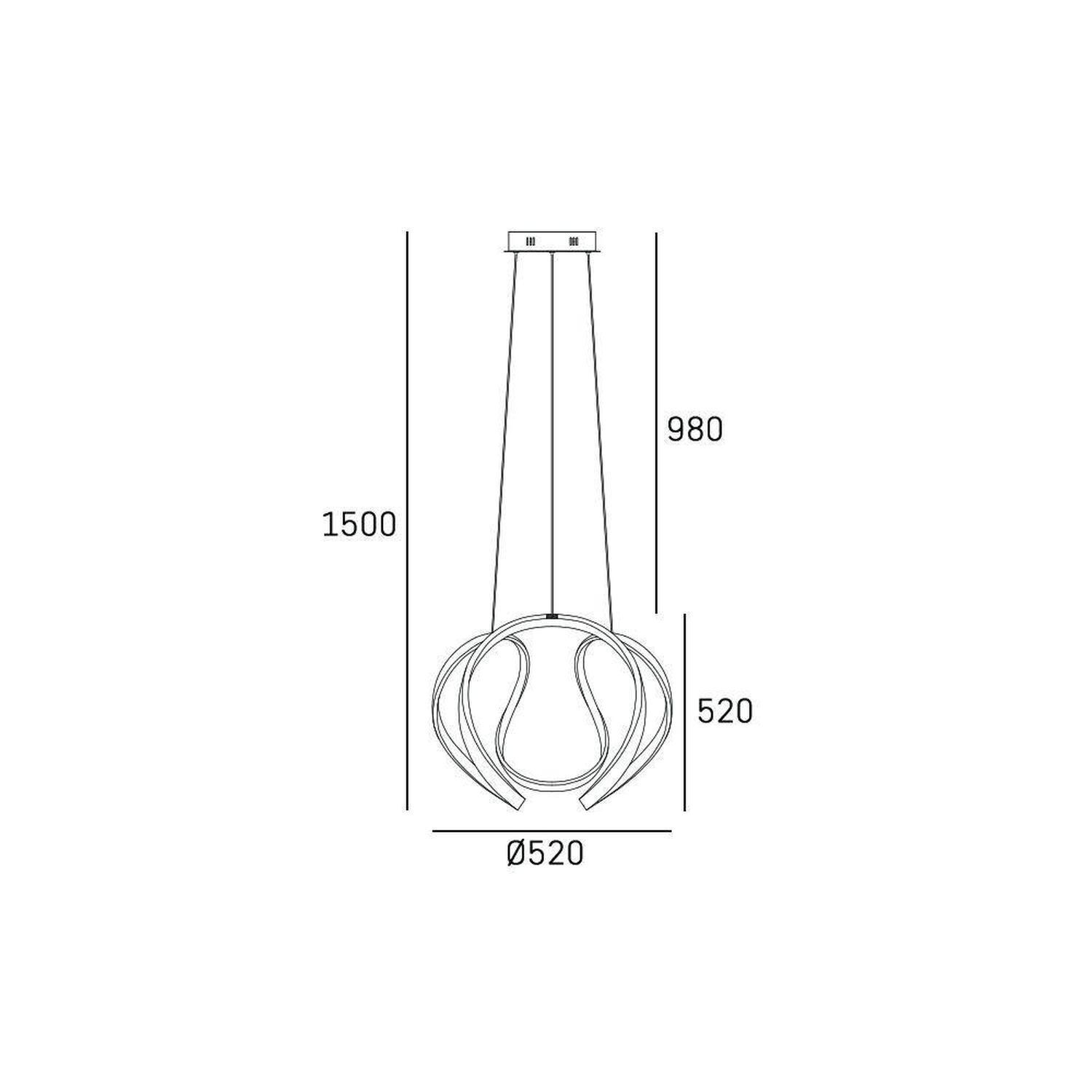 LED Hängelampe Metall B: 52 cm Chrom 3000 K 2835 lm Diagramm, Handlung