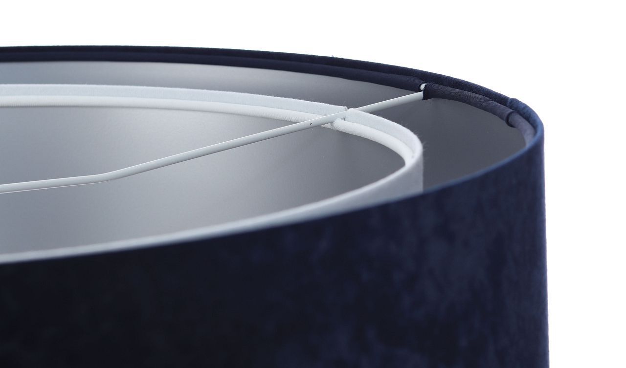 Hängeleuchte Stoff Schirm Ø 50 cm E27 in Blau Weiß Silber Lampe, Lampenschirm