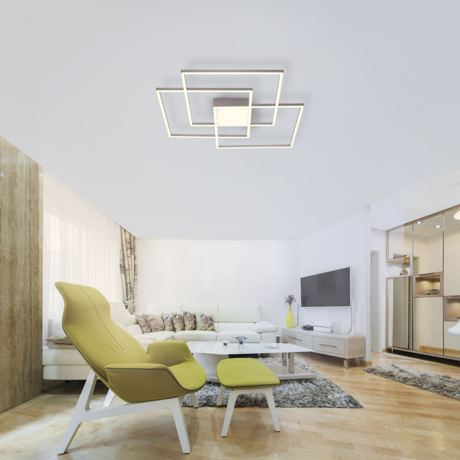 Plafonnier LED à intensité variable Métal en acier L:75 cm 12 W Dekoration für Zuhause, Innenarchitektur, Wohnzimmer, Bildschirm, Überwachen