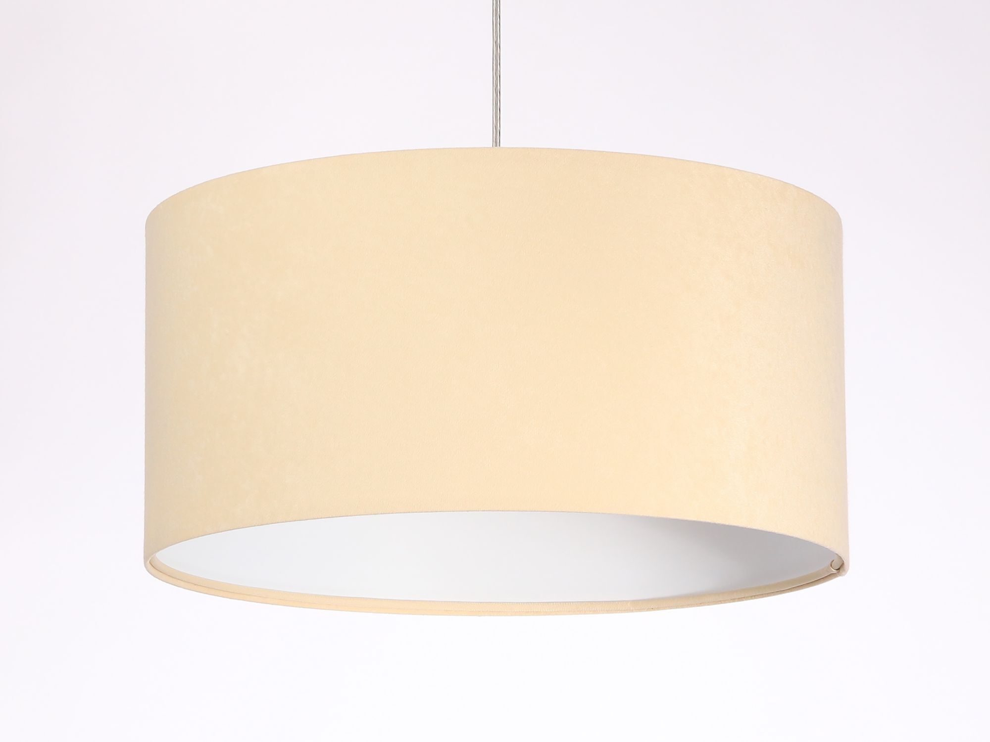 Lampe à suspendre Crème Blanc Tissu rond Table à manger Rétro