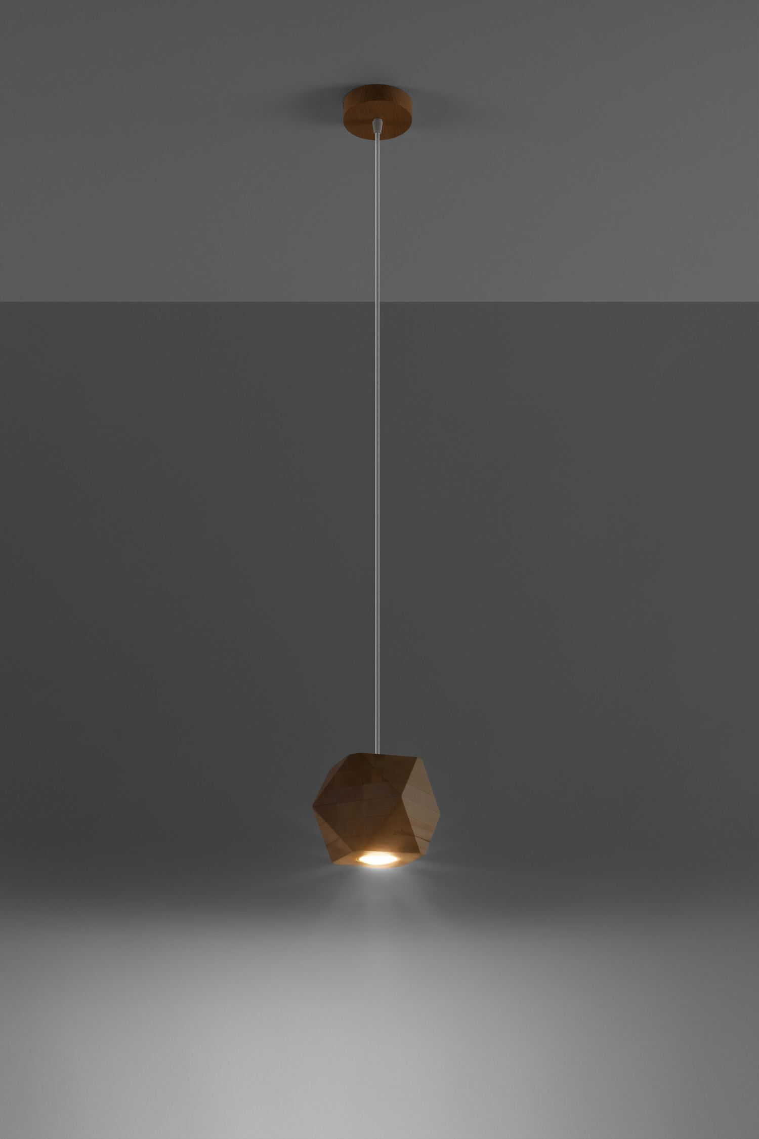 Hängelampe Holz geometrisch klein GU10 wohnlich ALBALI
