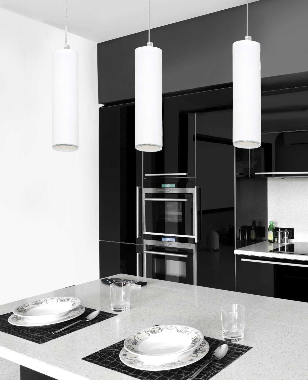 Hängelampe Weiß GU10 Metall Esszimmer Küche Drinnen, Innenarchitektur, Küche, Esszimmer, Esstisch