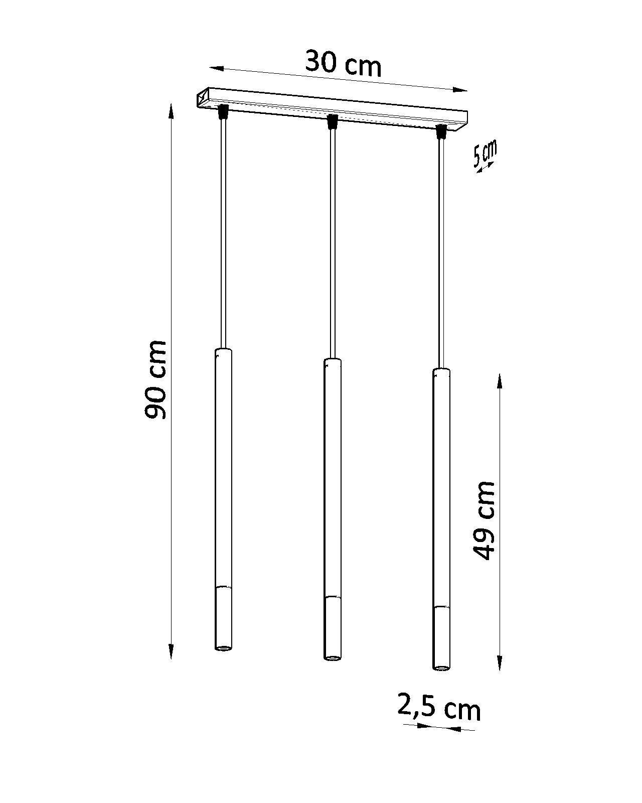 Suspension GALKA 3 flammes orientables noir chrome
