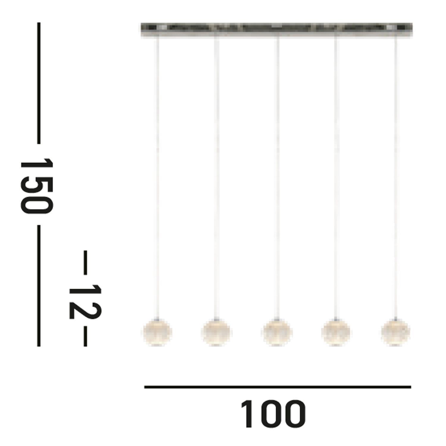 Suspension élégante en métal chromé G9 100 cm de long