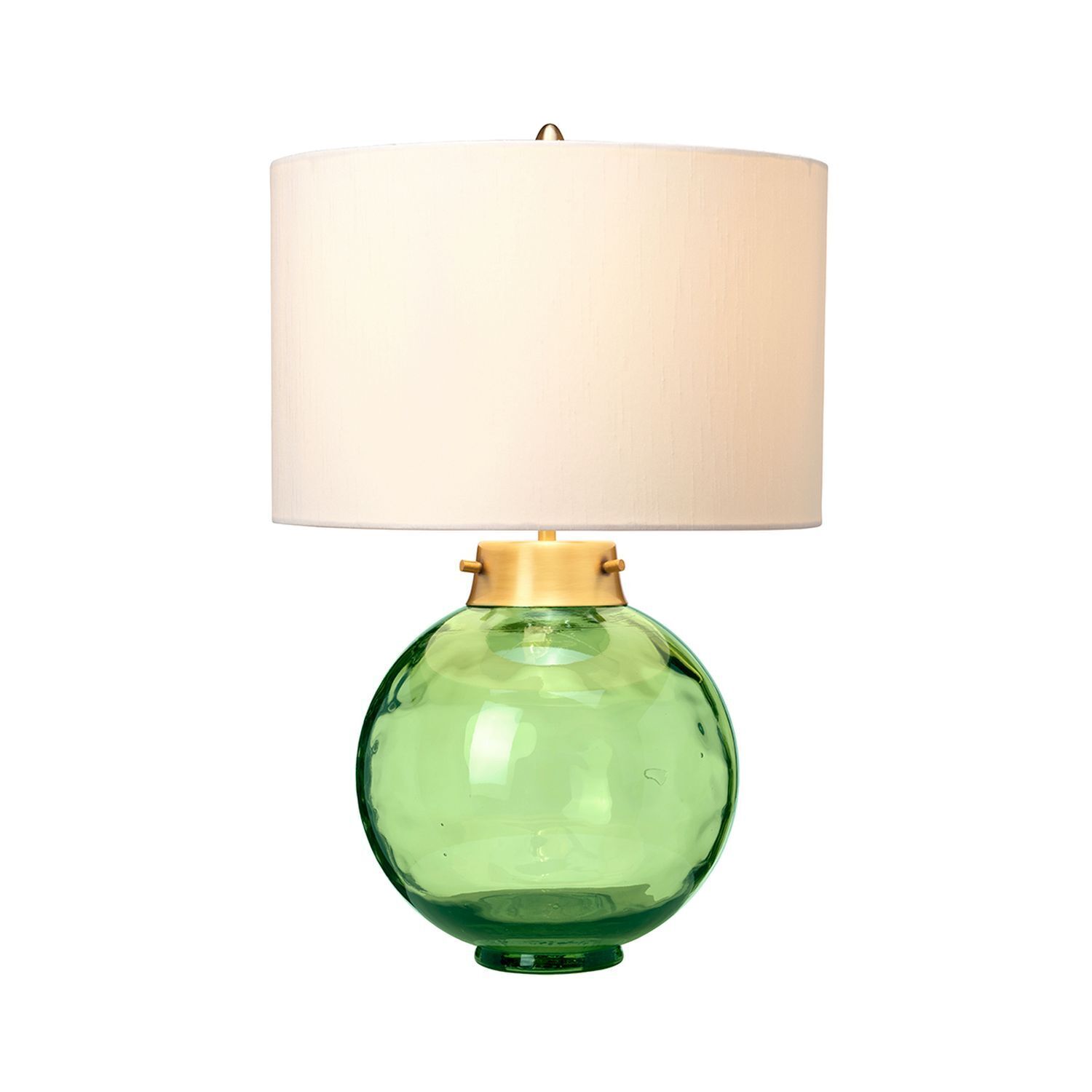 Lampe de table verre tissu en vert écru 55,5 cm LUBIELA