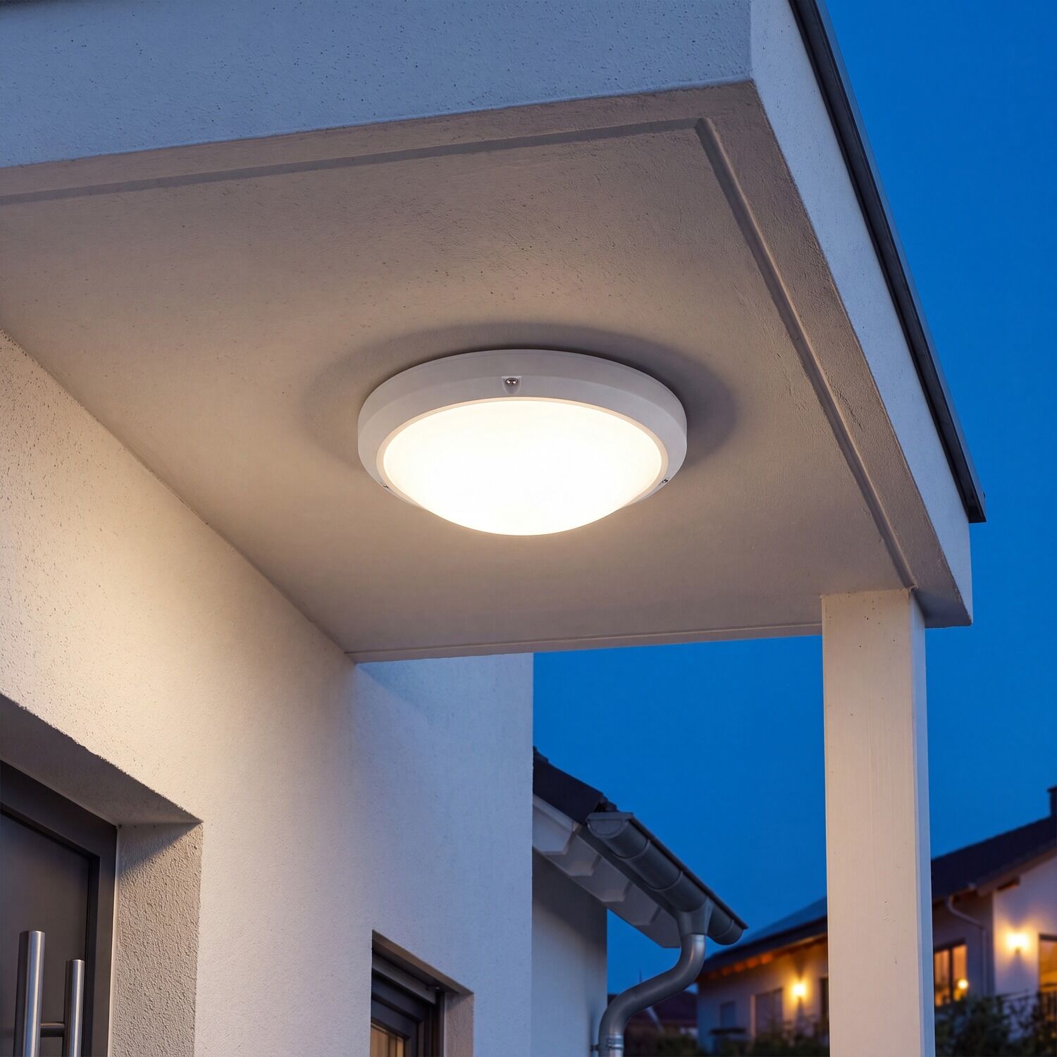 Außenleuchte, Wandlampe, Glühbirne, Rundlampe, Hausbeleuchtung