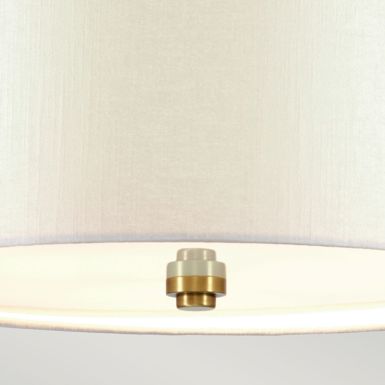 Deckenleuchte Stoff Schirm in Creme Messing rund Ø56cm