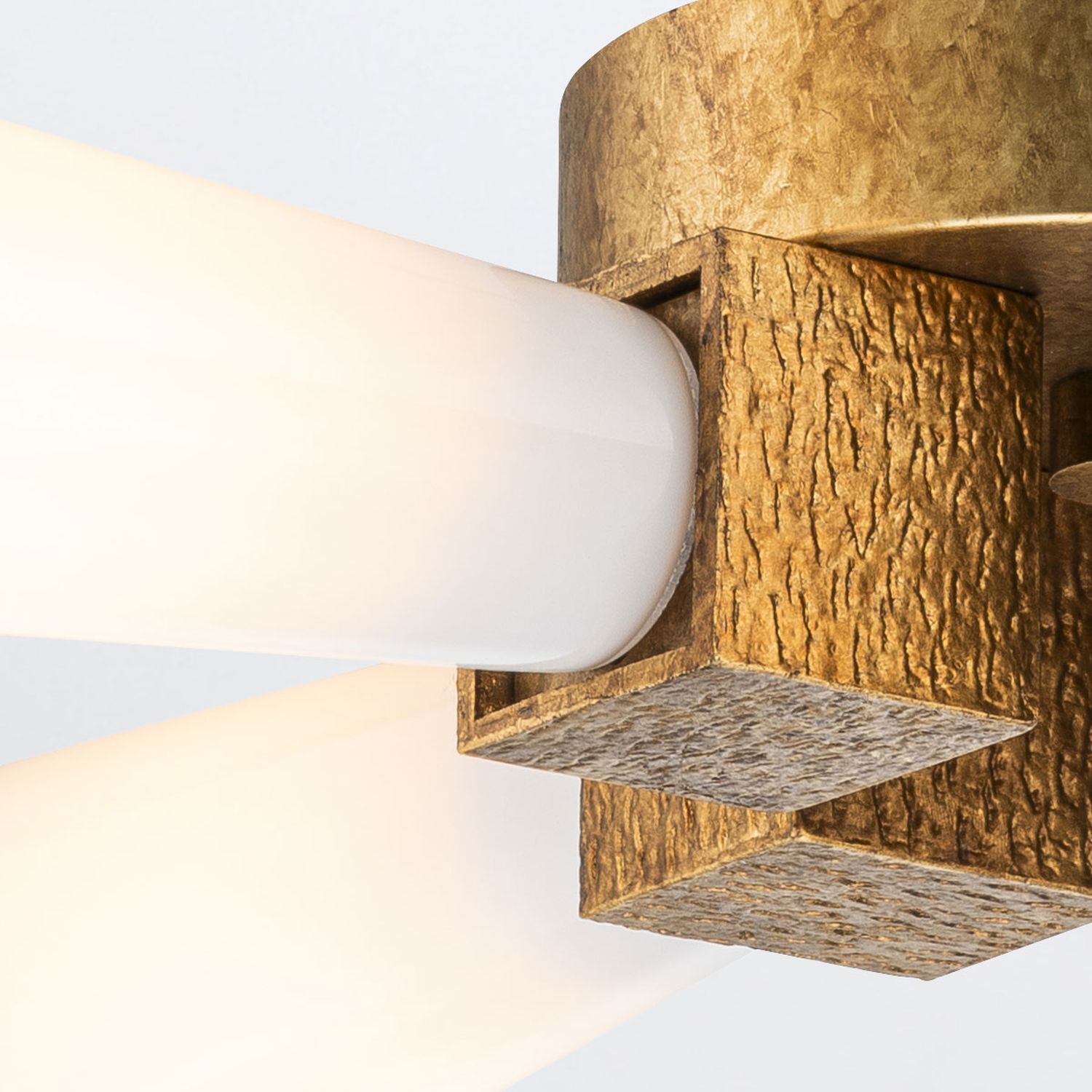 Deckenleuchte Metall Glas B: 66 cm in Gold Antik Weiß Drinnen, Innenarchitektur, Holz