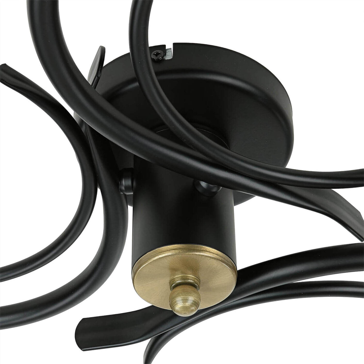 Deckenlampe Glas Metall Schwarz Weiß Messing 3-flammig Gerät, Deckenventilator, Elektrisches Gerät