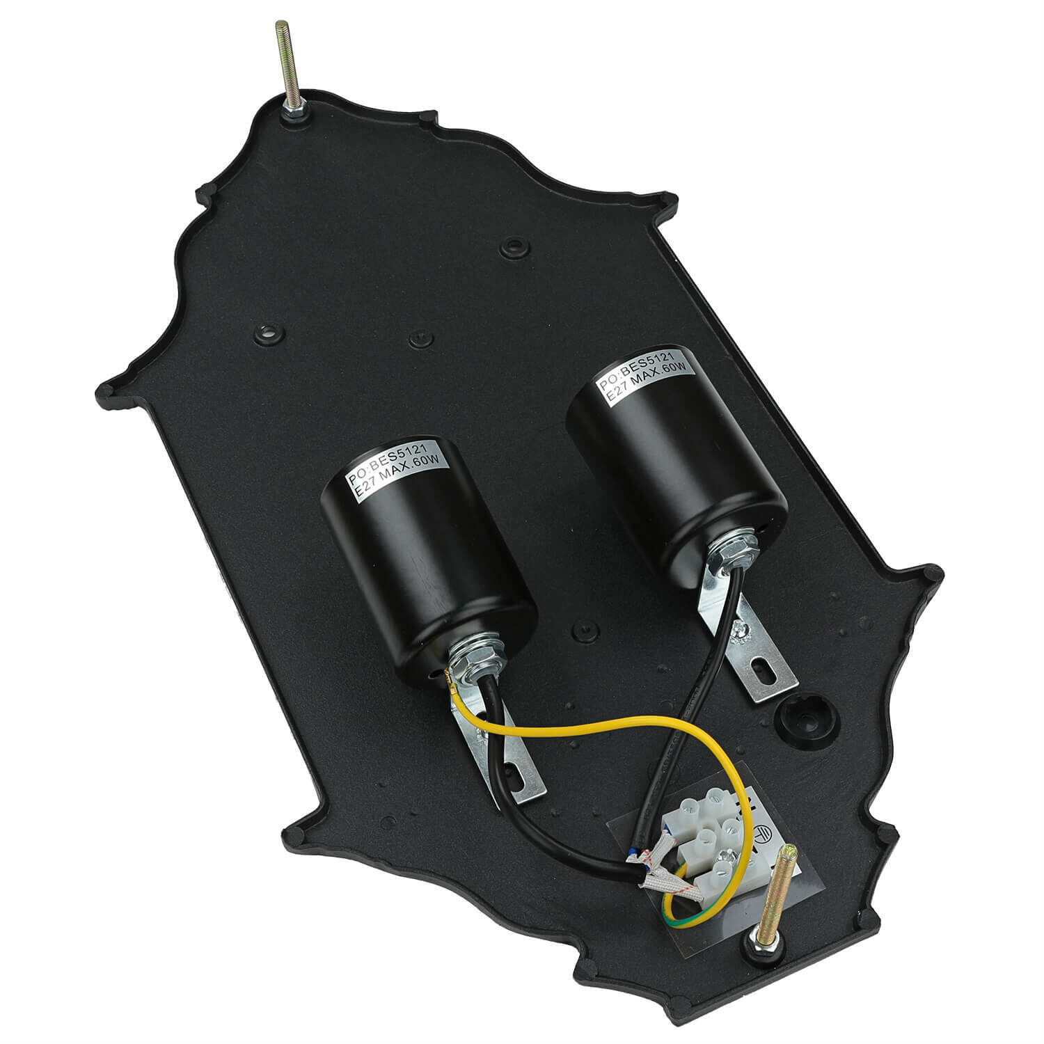 Wandleuchte Außen IP44 Glas Alu H: 43 cm 2x E27 Schwarz Licht