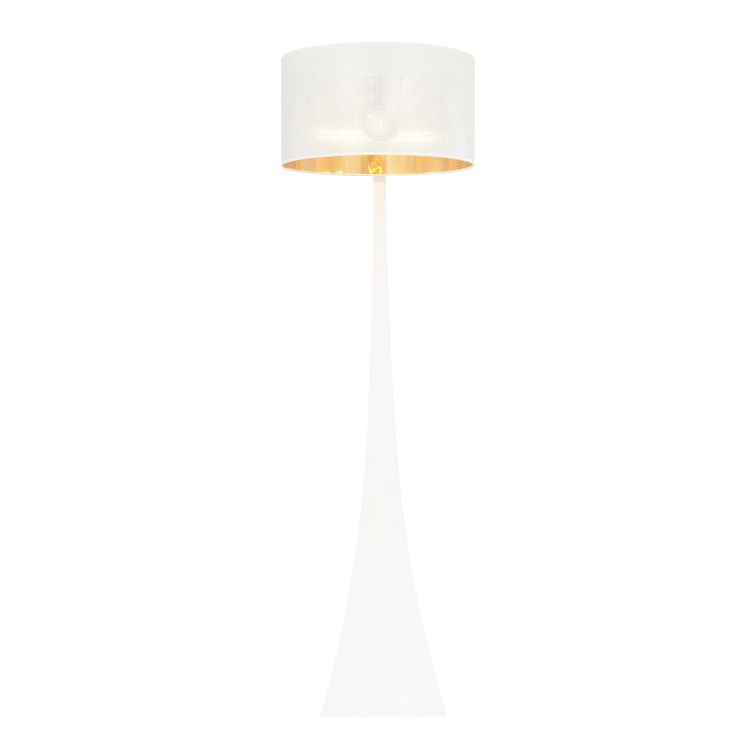 Lampadaire Blanc Or 157 cm métal tissu décoratif pour E27 Lampe