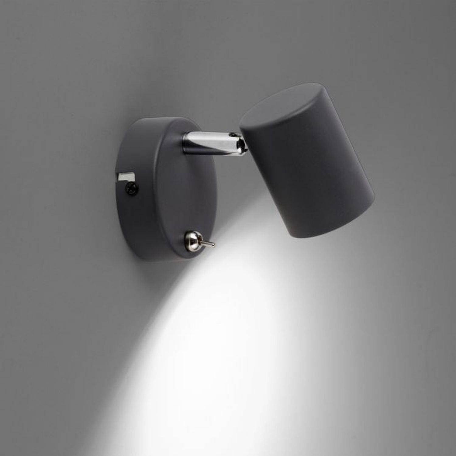 Projecteur mural mobile Noir Interrupteur GU10 P:12 cm