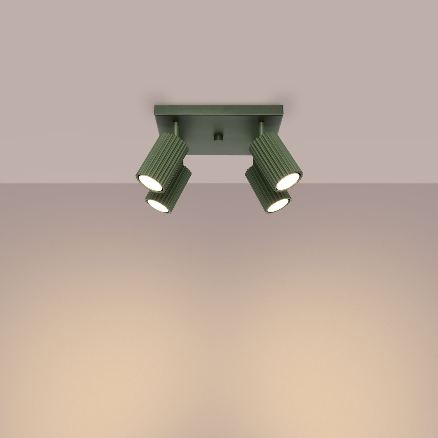 Deckenlampe Grün B: 25 cm klein schwenkbar 4x GU10 Aluminium