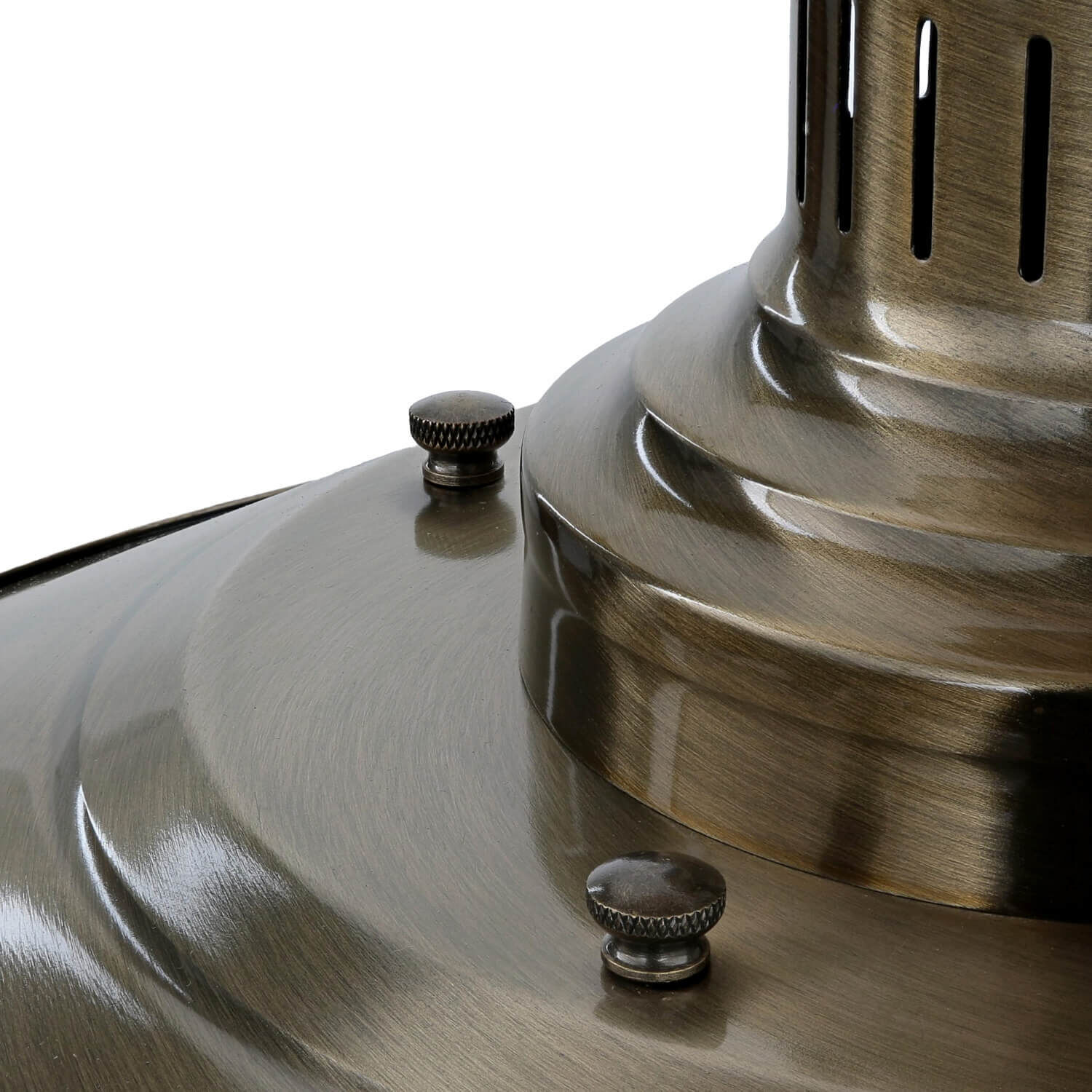 Jugendstil Hängeleuchte Sudan in Messing Optik Bronze, Spule, Rotor, Spirale, Aluminium