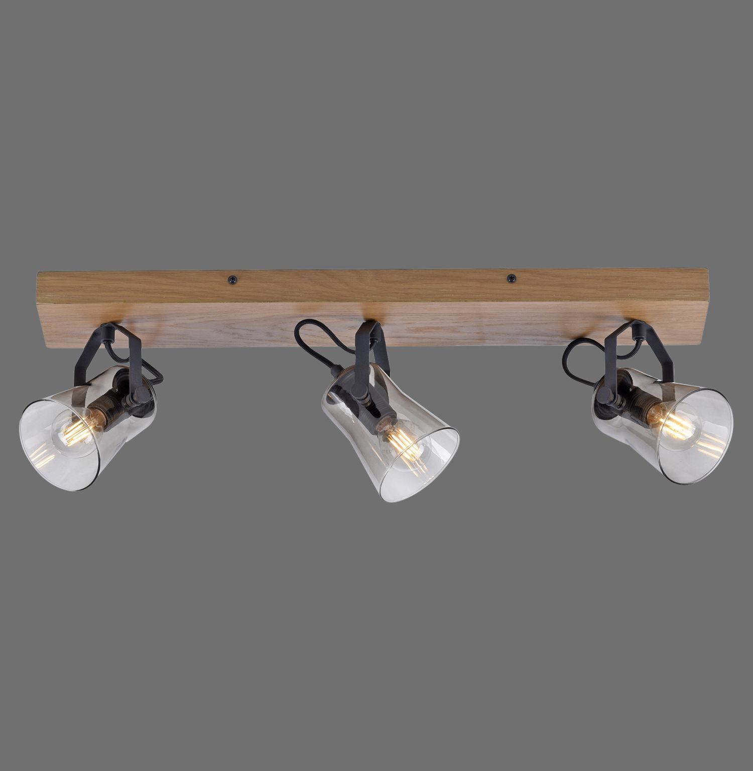 Verstellbarer Deckenspot Glas Eiche E14 65 cm blendarm Beleuchtung, Leuchte