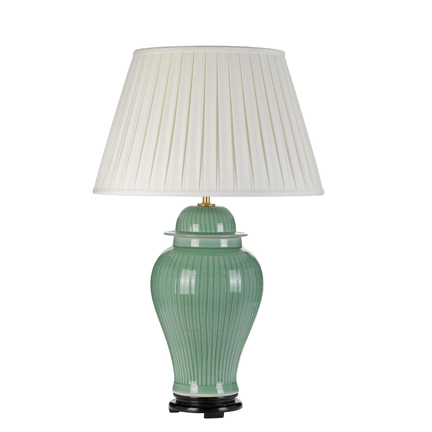 Lampe de table Crème Vert 81cm de haut Céramique Tissu Lampe, Tischlampe