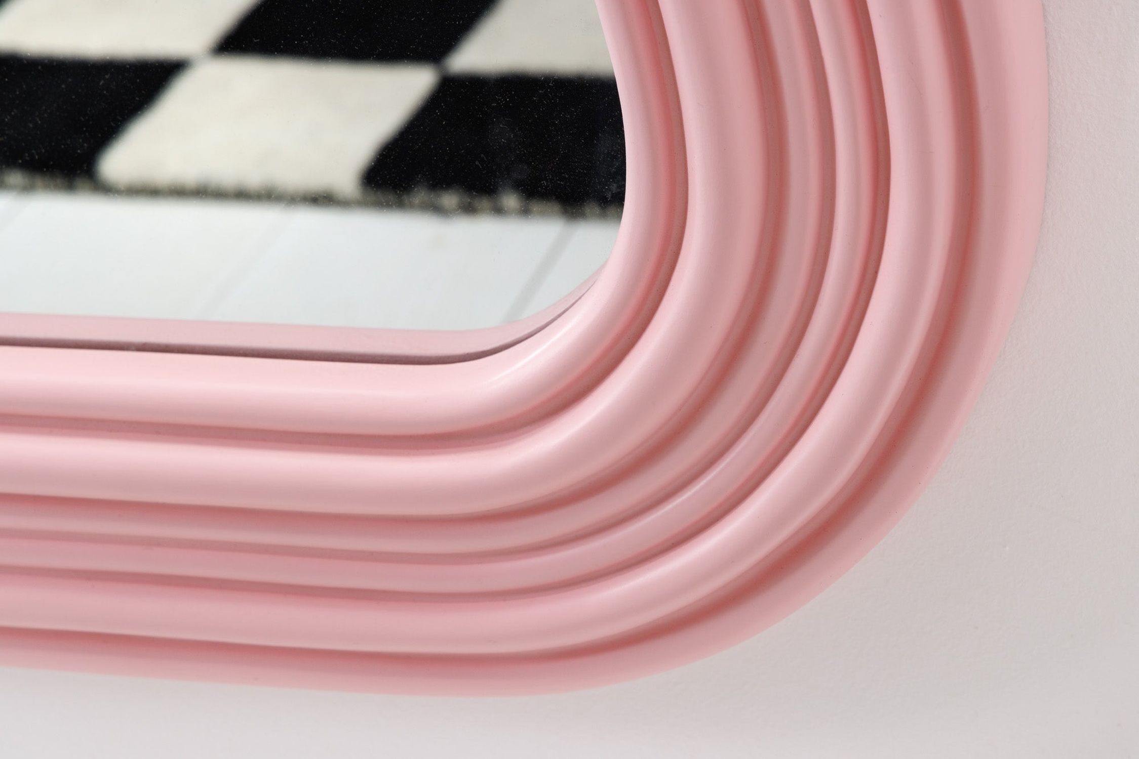 Wand Spiegel Rosa H: 100 cm asymmetrisches Design Dekoration für Zuhause