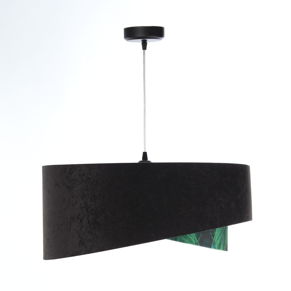 Suspension E27 ronde D : 50 cm Tissu aspect velours Tropical