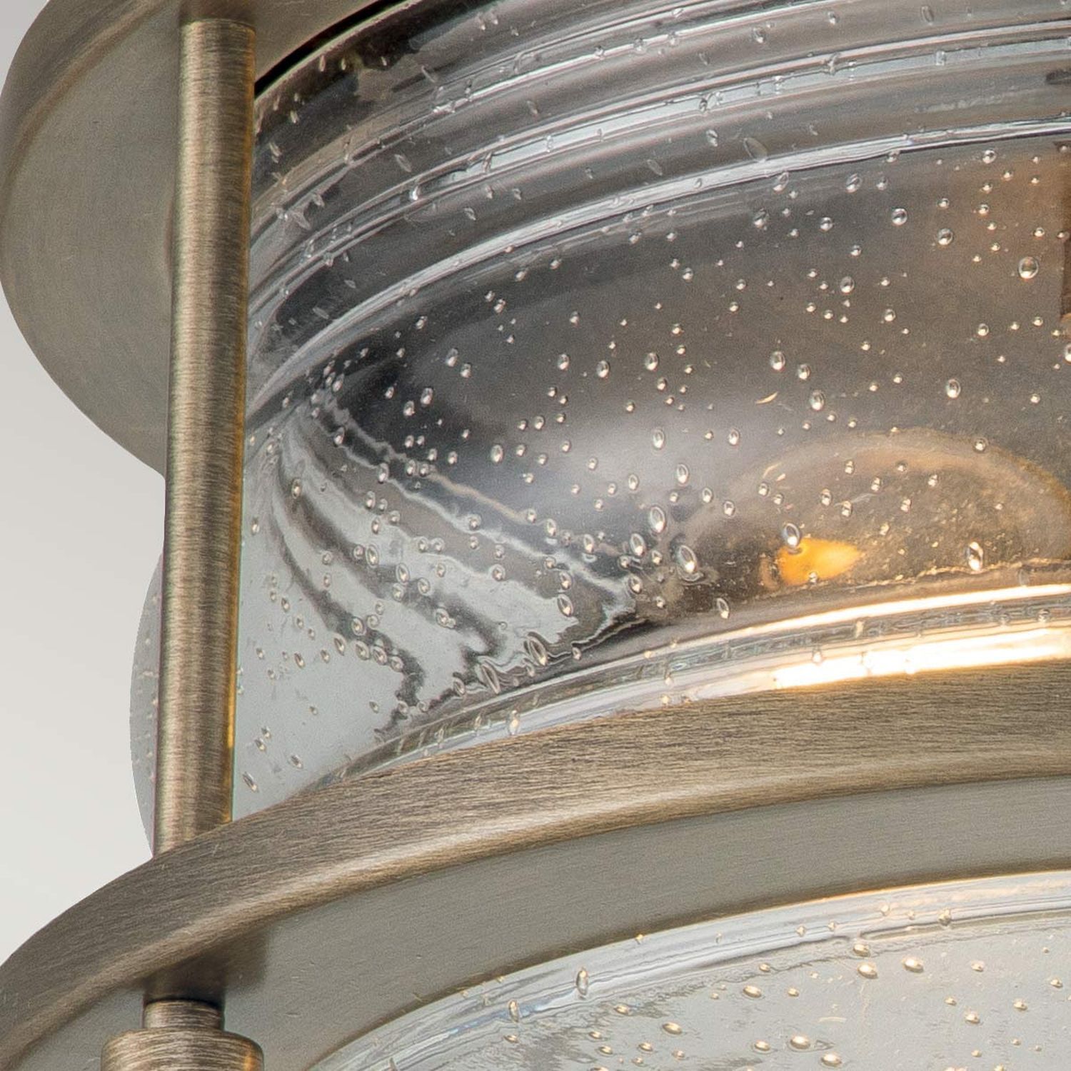 Deckenleuchte außen Aluminium Glas B: 30,5 cm IP44 E27 Deckleuchte, Glas, Blasenstruktur, Edelstahl, Beleuchtung