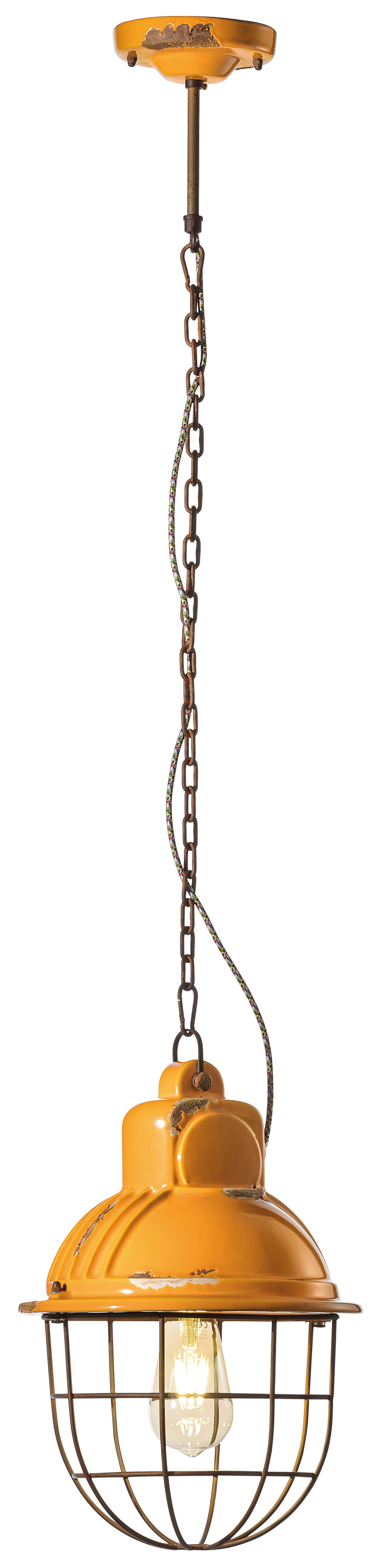 Hängeleuchte Keramik Handarbeit E27 rund D: 26 cm